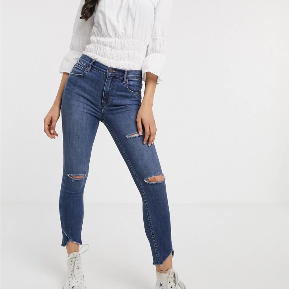 We the Free People Sunny Distressed Raw Hem skinny Jean Sz 27